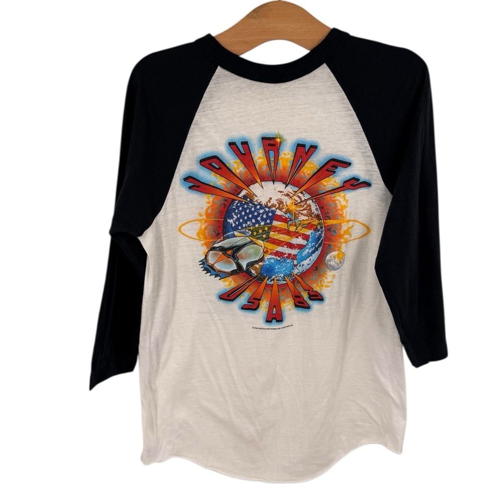 Vtg 1983 Journey Raglan Shirt Frontiers World Tour Double Sided Test Print Large